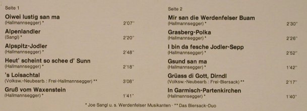 Sangl,Rudi & Werdenfelser Musikante: Lustig San Ma, Telefunken(6.22024 AF), D, 1974 - LP - F4047 - 9,00 Euro