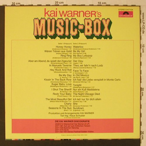 Warner,Kai: Music-Box, Polydor(2417 104), D, 1974 - LP - F5809 - 9,00 Euro