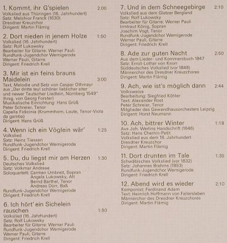 V.A.Die schönsten deut.Volkslieder2: Dresdner Kreuzchor,Werner Pauli.., Eterna(8 35 100), DDR, 1985 - LP - F6018 - 7,50 Euro