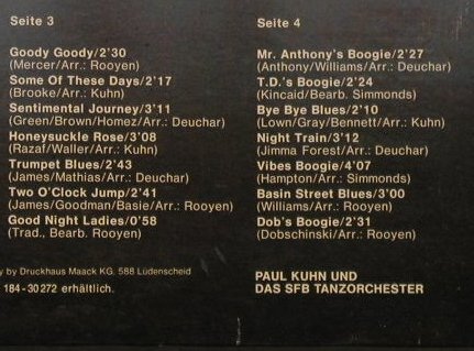 Kuhn,Paul & SFB Tanz-Orchester: Tanzmusik,Foc, vg+/m-, EMI Columbia(C 188-30 177/78), D, 1973 - 2LP - F6108 - 7,50 Euro