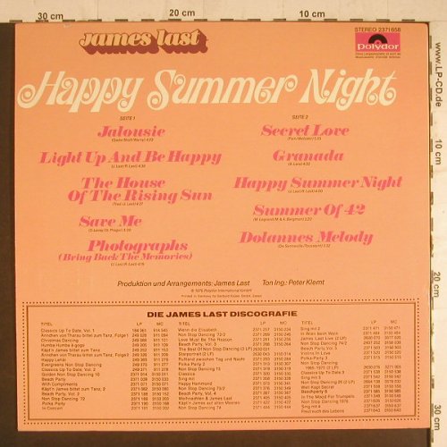 Last,James: Happy Summer Night, Polydor(2371 658), D, 1976 - LP - F6123 - 7,50 Euro