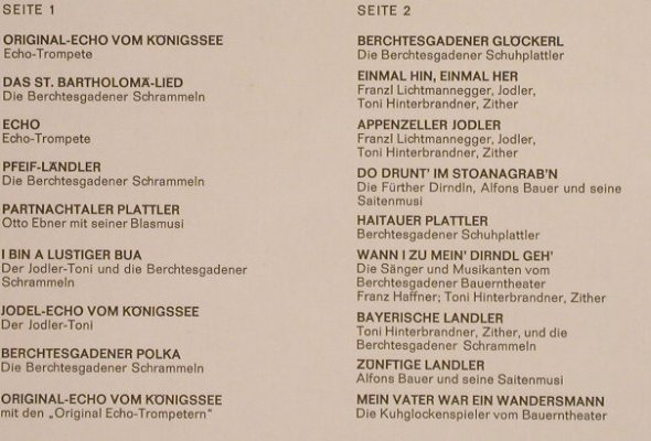 V.A.Echo vom Königssee: Berchtesgadener Heimatabend, Fontana(701 621 WPY), D,  - LP - F6593 - 7,50 Euro