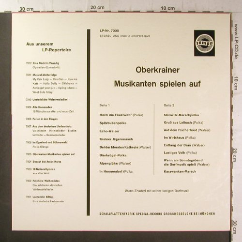 Oberkrainer Musikanten: Spielen Auf, Tempo(LP-NR. 7005), D,  - LP - F6634 - 9,00 Euro