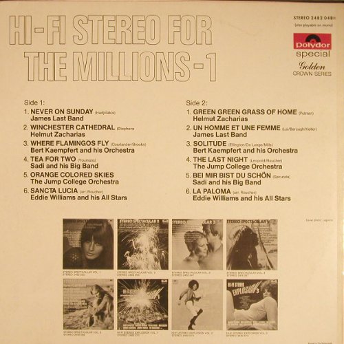 V.A.Hi-Fi Stereo for the Millions-1: James Last...Eddie Williams, Polydor Special(2482 048), NL, 1971 - LP - F7455 - 7,50 Euro