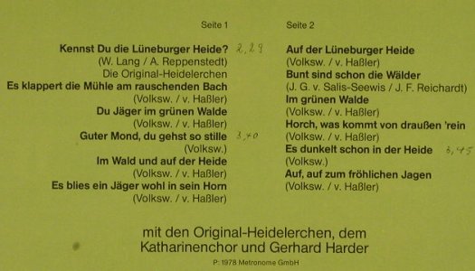 Original Heidelerchen,KatharinenCho: Auf der Lüneburger Heide,GerdHarder, Zebra(91.554), D, 1978 - LP - F8354 - 7,50 Euro