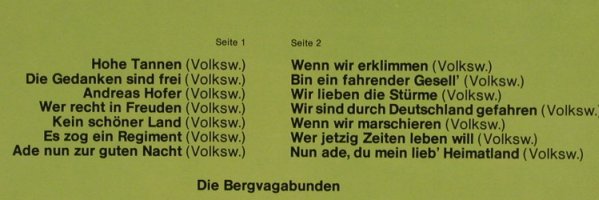 Bergvagabunden: Fartenlieder am Lagerfeuer, Zebra(91.509), D, 1977 - LP - F8356 - 7,50 Euro