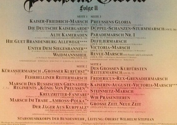 V.A.Preußens Gloria: Folge 2, 24 preus.Traditionsmärsche, Philips(6623 107), D,  - 2LP - F8358 - 7,50 Euro