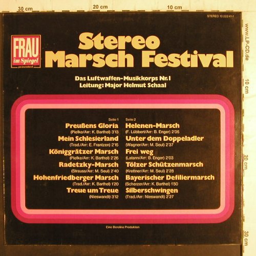 Luftwaffenmusikkorps 1: Stereo Marsch Festival,Maj.H.Schaal, BASF/Frau im Spiegel(10 222 41-1), D, 1974 - LP - F8824 - 9,00 Euro