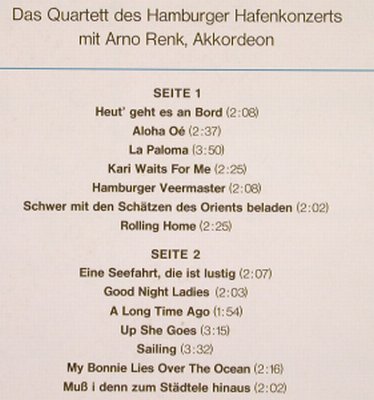 Quartett d. Hamburger Hafenkonzerts: Eine Seefahrt die ist lustig, Intercord(28 976-9), D,instrum.,  - LP - F8989 - 7,50 Euro