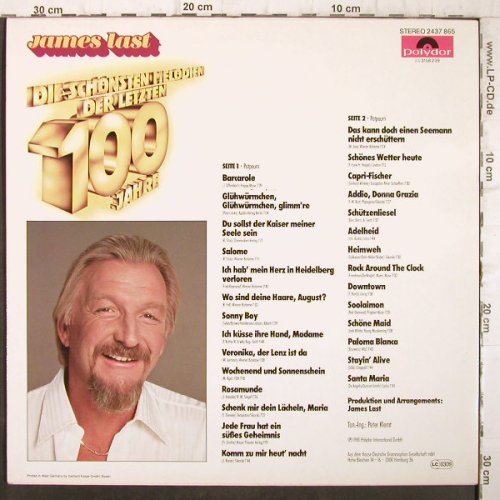 Last,James: Die schön. Melodien d.letzen 100 J., Polydor(2437 865), D, 1981 - LP - F9023 - 6,00 Euro