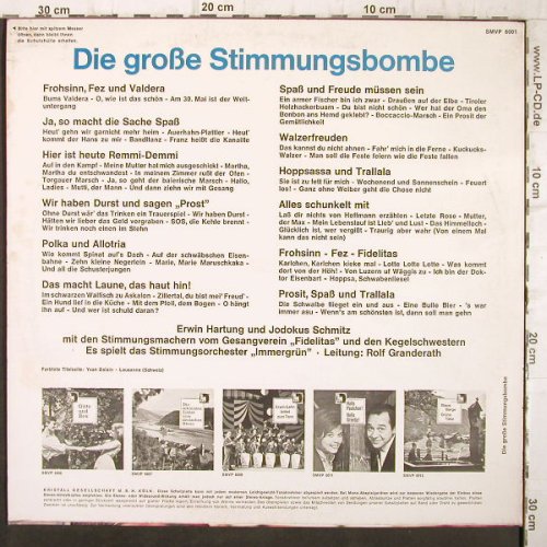 Hartung,Erwin u. Jodokus Schmitz: Die große Stimmungsbombe, Volksplatte(SMVP 6001), D,  - LP - F9203 - 7,50 Euro