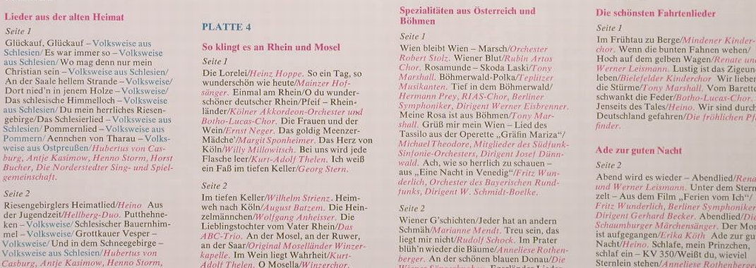 V.A.Die Heimat grüsst mit i.Liedern: Ein musikalischer Streifzug, Maritim(HGL 538), D, Box, 1977 - 8LP - F9207 - 17,50 Euro