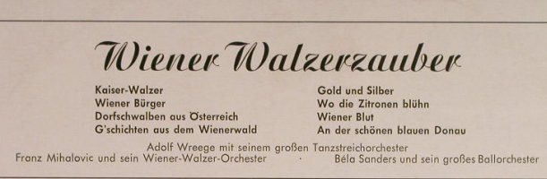 V.A.Wiener Walzerzauber: Adolf Wreege,Mihalovic,BelaSanders, Telefunken(TW 30135), D,vg+/m-,  - 10inch - F9321 - 7,50 Euro