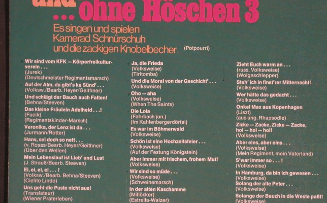 V.A.Mit Hemd und ohne Höschen 3: Kamerad Schnürschuh u.d.z.Knobelb., Polydor(249 337), D, 1969 - LP - F9692 - 9,00 Euro