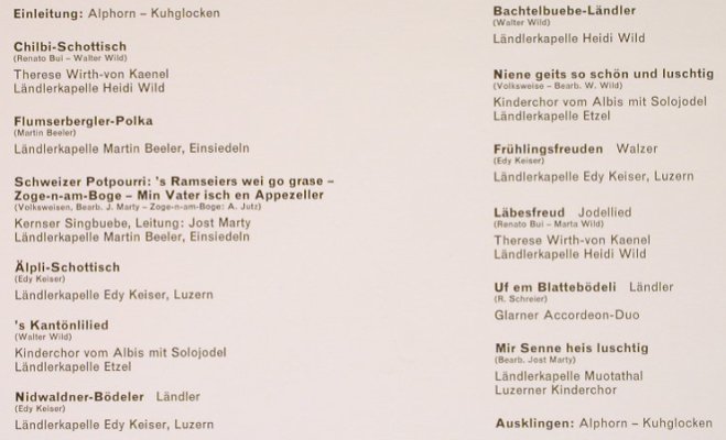 V.A.Schweizer Alpenklänge: T. Wirth-von Kaenel,Heidi Wild..., Marcato(79 083), D, 1983 - LP - F9737 - 7,50 Euro
