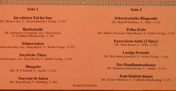 Hohner-Akkordeonorch.-Trossingen: Beschwingte Klänge,Ltg.:Hans Rauch, Intercord(27 737-6), D, Club Ed, 1976 - LP - F9930 - 9,00 Euro