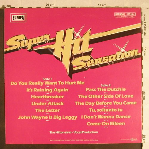 Hiltonaires: Super Hit Sensation,vocal Prod., Europa(111 918.4), D, 1982 - LP - H1395 - 5,00 Euro