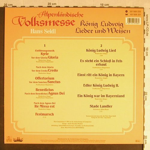 Seidl,Hans/AlpenländischeVolksmesse: König Ludwig Lieder u.Weisen, Isar Ton(207 008-250), D, 1985 - LP - H1512 - 7,50 Euro