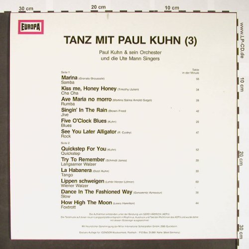 Kuhn,Paul: Tanz mit Paul Kuhn(3), Europa(111 784.0), D,  - LP - H1569 - 7,50 Euro