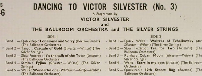 Silvester,Victor: Dancing to - Number Three, vg+/m-, Columbia(33S 1046), UK,  - 10inch - H190 - 9,00 Euro