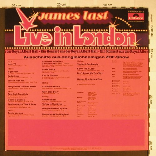 Last,James: Live In London, Club Ed., Polydor(34 391 3), D, 1978 - LP - H2003 - 7,50 Euro