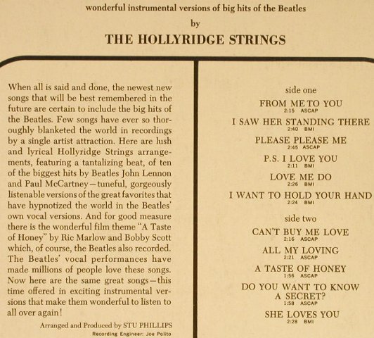 Hollyridge Strings: The Beatles Songbook, Capitol(83 801), D,  - LP - H2027 - 14,00 Euro