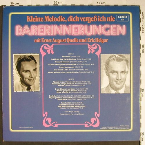 Quelle,Ernst August und Eric Helgar: Kleine Melodien, dich...Barerinner., Telefunken(6.22344 AK), D, stoc, 1976 - LP - H2235 - 6,00 Euro