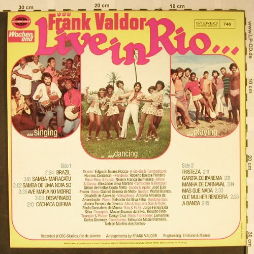 Valdor,Frank: Live in Rio,WASA-Bundeskonferenz, Somerset/Wochenend(746), D, 1972 - LP - H2330 - 7,50 Euro