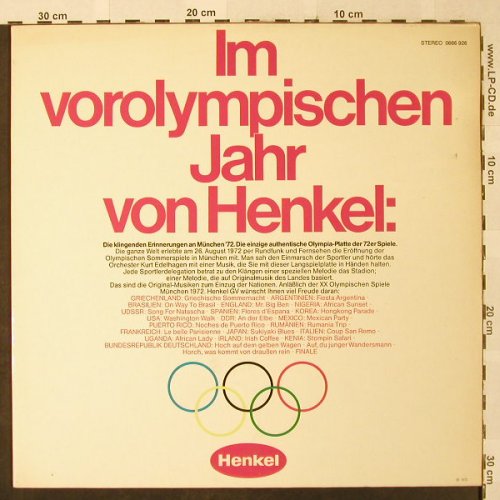 Edelhagen,Kurt: Einzug der Nationen,im vorolympisch, Polydor / HENKEL(0666 926), D, 1972 - LP - H2542 - 9,00 Euro