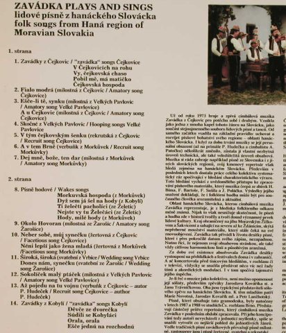 Zavadka: plays and sing, Supraphon(11 0777-1), CZ, 1989 - LP - H3321 - 6,00 Euro