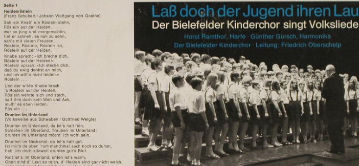 Bielefelder Kinderchor: Laß doch der Jugend ihren Lauf, Eurodisc(78 609 IU), D,  - LP - H3451 - 6,00 Euro