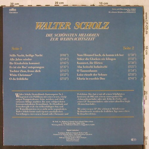 Scholz,Walter: Die schönsten Melodien z.Weihnachts, Intercord(13 022 9), D,Club Ed., 1986 - LP - H3739 - 6,00 Euro
