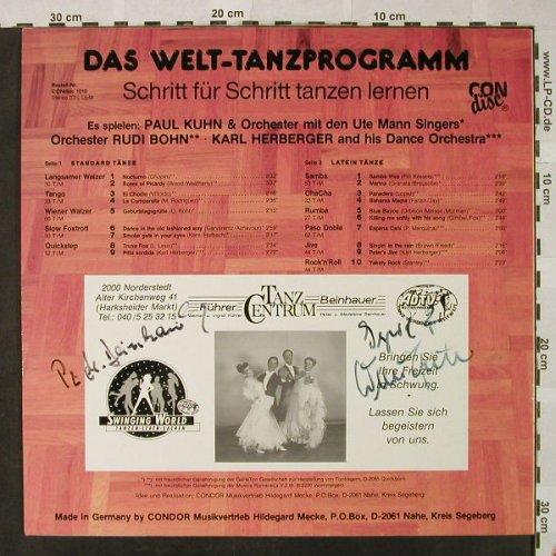 V.A.Das Welt-Tanzprogramm: Paul Kuhn&Ute MannS.,Rudi Bohn..., Con Disc(1010), D, woc,  - LP - H4867 - 6,00 Euro