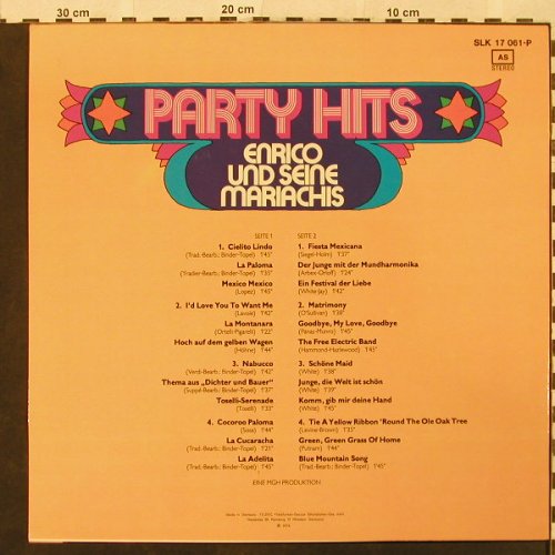 Enrico & Seine Mariachis: Party Hits, Decca(SLK 17 061-P), D, 1974 - LP - H4915 - 7,50 Euro