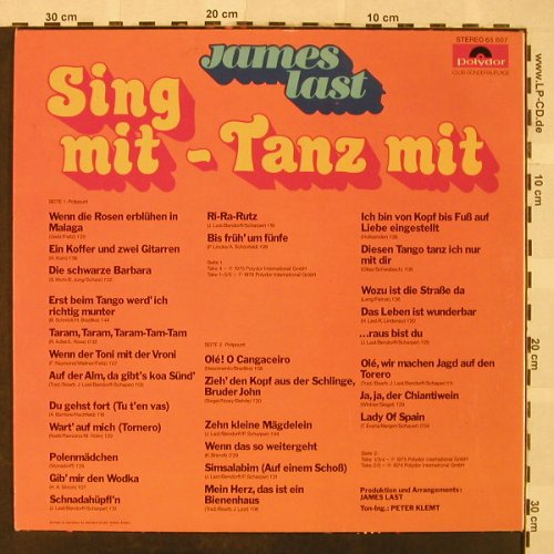 Last,James: Sing Mit-Tanz Mit, Club Ed., Polydor(65 807), D, 1976 - LP - H4934 - 9,00 Euro
