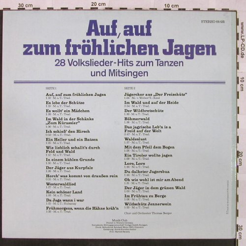 Berger,Thomas - Chor und Orch.: Auf,auf zum fröhlichen Jagen,28Volk, EBG(64 435), D, 1976 - LP - H4940 - 7,50 Euro