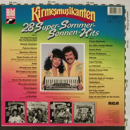 Kirmesmusikanten: 28 Super-Sommer-Sonnen-Hits, RCA / Bild(PL 70736), D, 1985 - LP - H5059 - 5,00 Euro