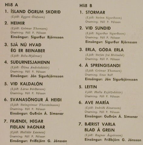 Karlakor Reykjavikur: Sigvalda Kaldalons, SG(SG-032), Island, 1970 - LP - H5086 - 9,00 Euro