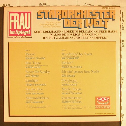 V.A.Starorchester der Welt: Edelhagen...Delgado-Frau im Spiegel, Karussell(2415 118), D, Ri,  - LP - H514 - 6,00 Euro