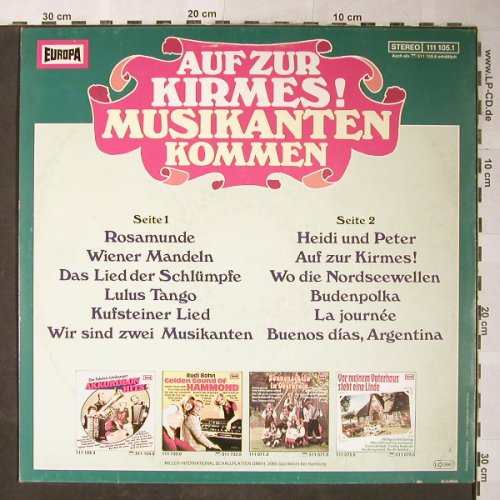 Musikanten kommen: Auf zur Kirmes, Europa(111 105.1), D, 1978 - LP - H5649 - 7,50 Euro