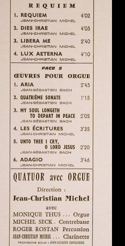 Michel,Jean-Christian: Requiem, Quatuor avec Orgue, Barclay(90203), F, Ri, 1978 - LP - H6924 - 6,00 Euro