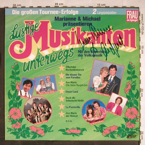 V.A.Lustige Musikanten unterwegs: Marianne & Michael, Autogramm, Ariola/Frau im Spiegel(303 605), D, 1989 - 2LP - H8147 - 14,00 Euro