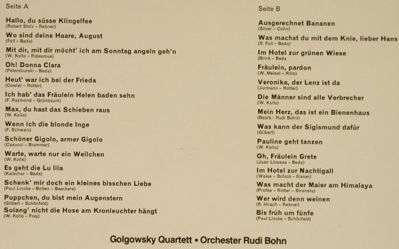 Golgowsky Quartertt,Orch Rudi Bohn: Ausgerechnet Bananen, Elite(32 148-9), D, DSC,  - LP - H8306 - 7,50 Euro