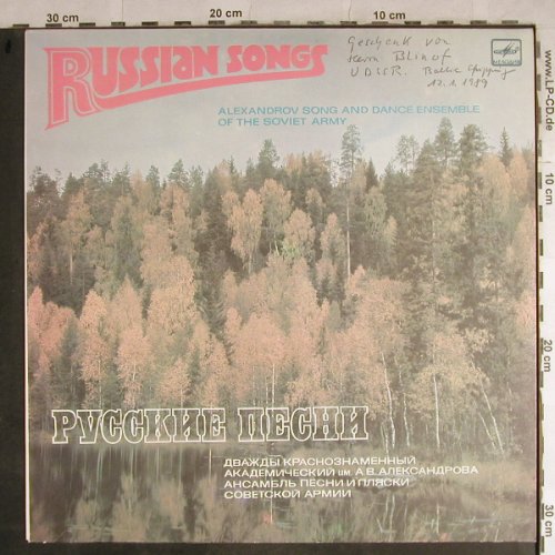 Alexandrov Song a Dance Ens.: Russian Songs - Boris Alexandrov, Melodia,vg+/vg+(M20 44191 007), UDSSR,woc, 1987 - LP - H8734 - 5,00 Euro