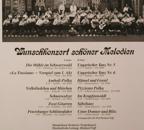 Mandolinen Orchester Niederkassel: Zauberklang der Mandolinen,R.Neff, Mercato(66 832 7), D, 1977 - LP - H8788 - 6,00 Euro
