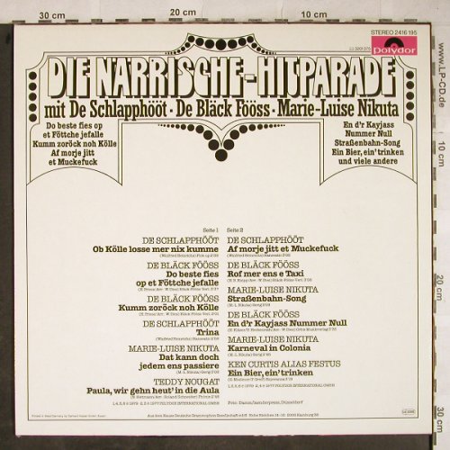 V.A.Die Närrische-Hitparade: De Schlapphööt,De Bläck Fööss..., Polydor(2416 195), D,  - LP - H9142 - 6,00 Euro