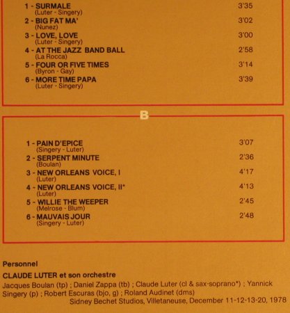 Luter,Claude & Son Orchestre: Surmale, Vogue/Jazz Today 4(JT.2604), F, 1979 - LP - H9197 - 9,00 Euro