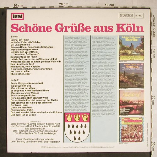 V.A.Schöne Grüsse aus Köln: Jupp Schmitz,L.Sebus..Rheinlandsän., Europa(E 1022), D, 1974 - LP - H9229 - 7,50 Euro