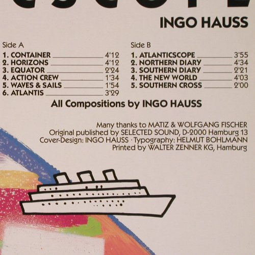 Haus,Ingo: Atlanticscope, SelectedS. (178), D, 1986 Typ: LP Best.-Nr.: H9677 Preis: 2,00 Euro