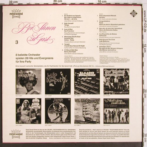 V.A.Bei Ihnen zu Gast 3: 8 beliebte Orch.. 28 Hits u.Evergr., Telefunken(TST 76 216), D,  - LP - V1017 - 5,00 Euro